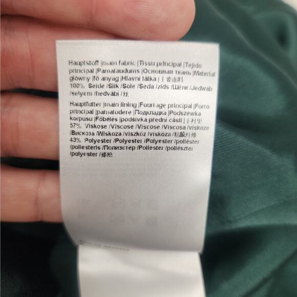 Windsor. Silk Green Dress Size 36 US Size 6 From Germany NWT 3/4 Sleeve Knee - Picture 9 of 10